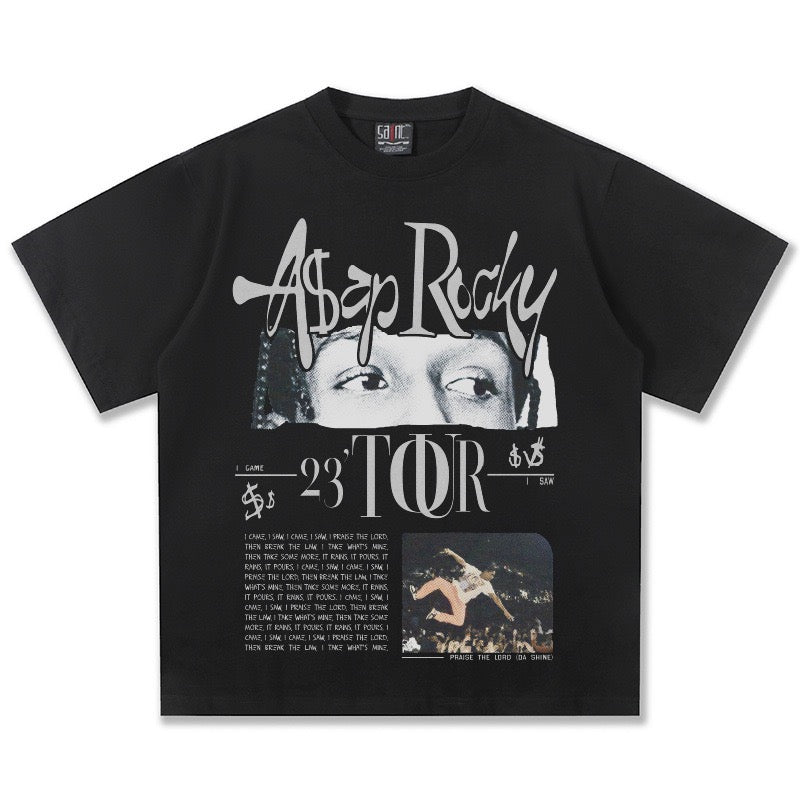 Washed Vintage Printed Short Sleeve Tee