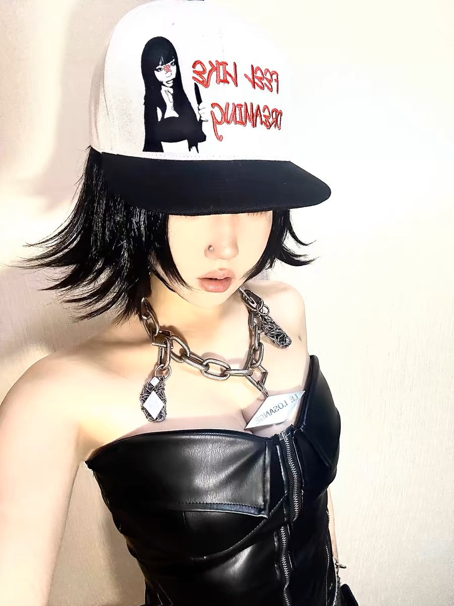 3D Embroidered Adjustable Flat-Brim Cap