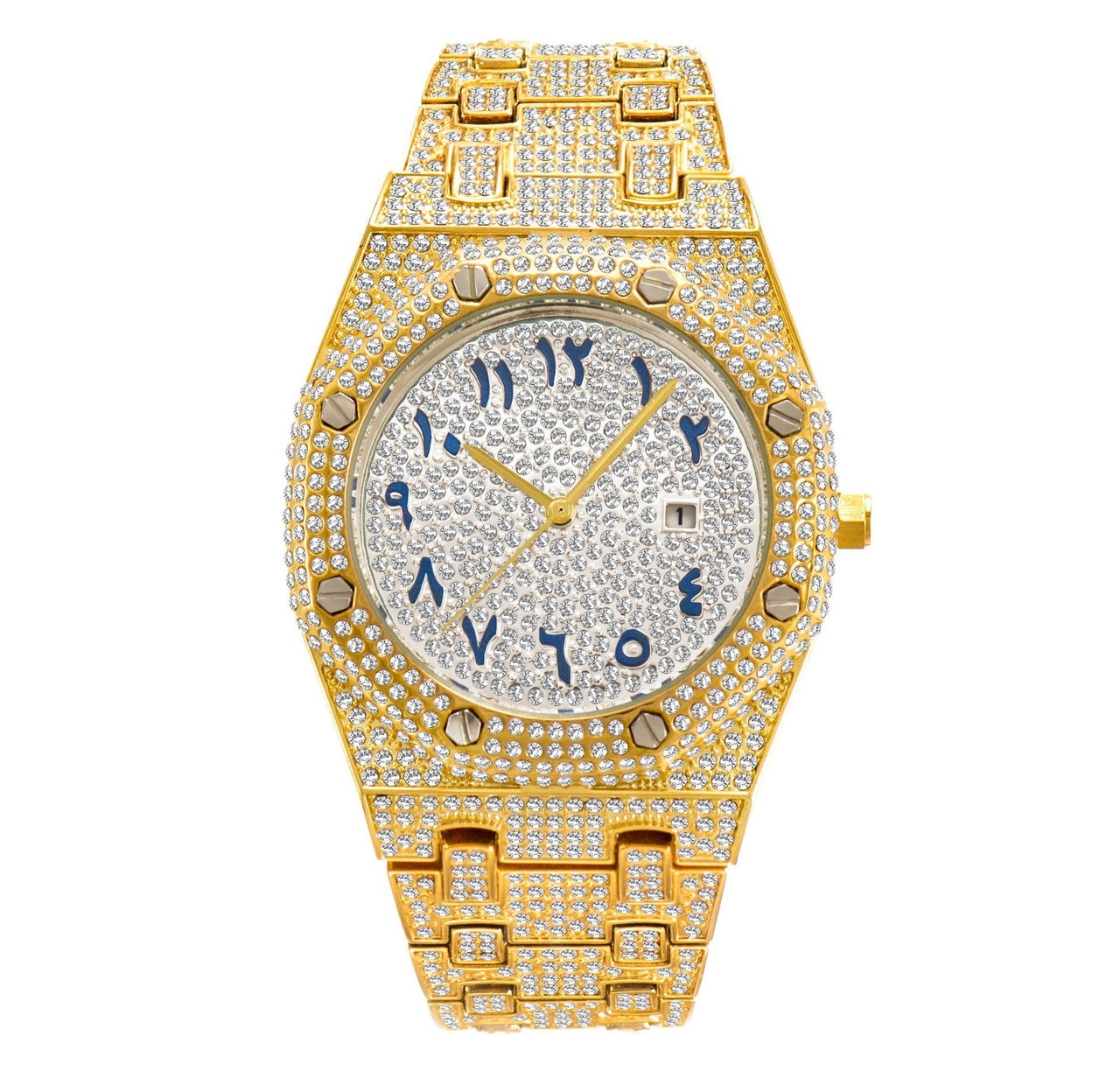 Hip-Hop Fully Diamond-Encrusted Watch