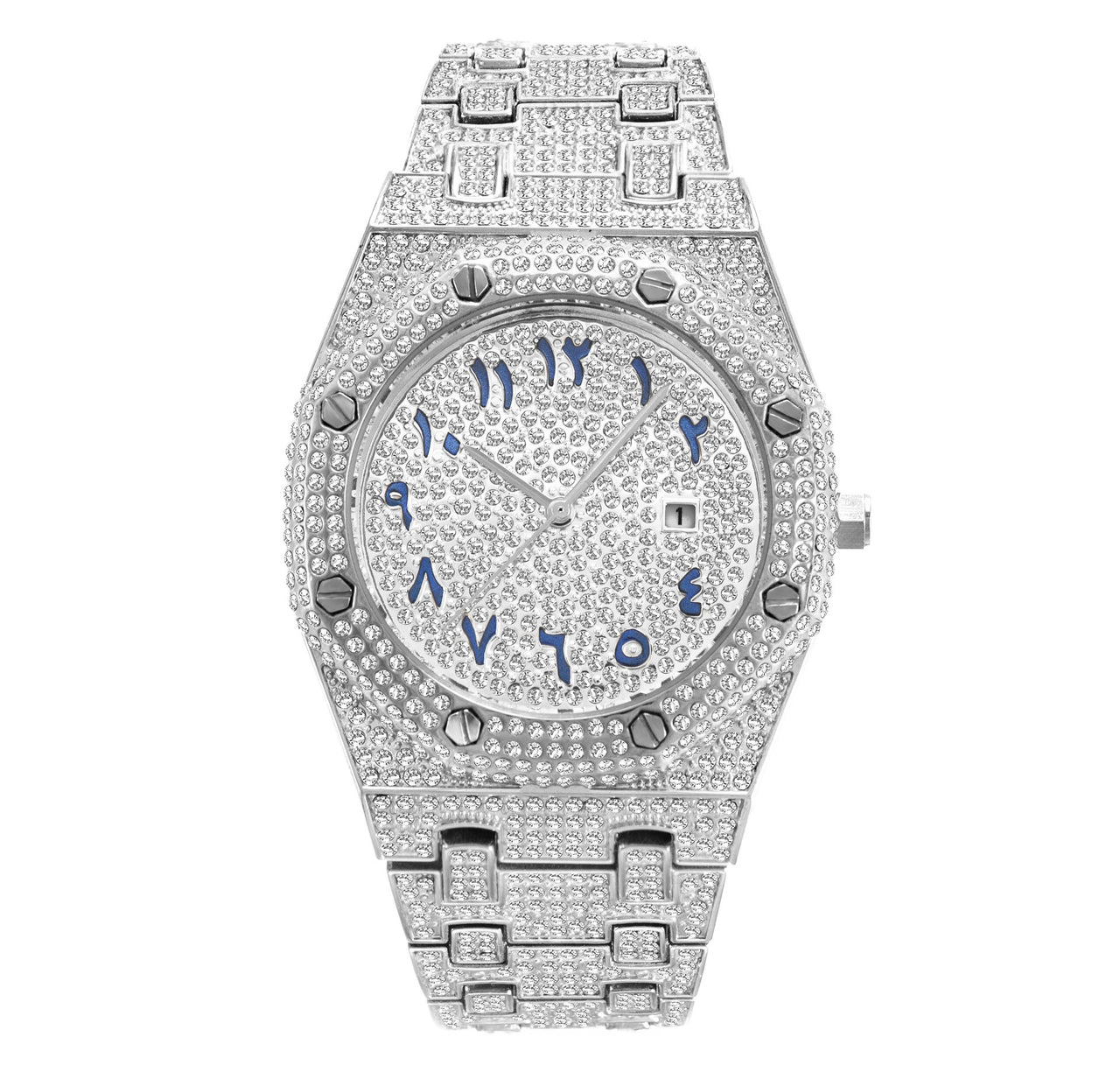 Hip-Hop Fully Diamond-Encrusted Watch