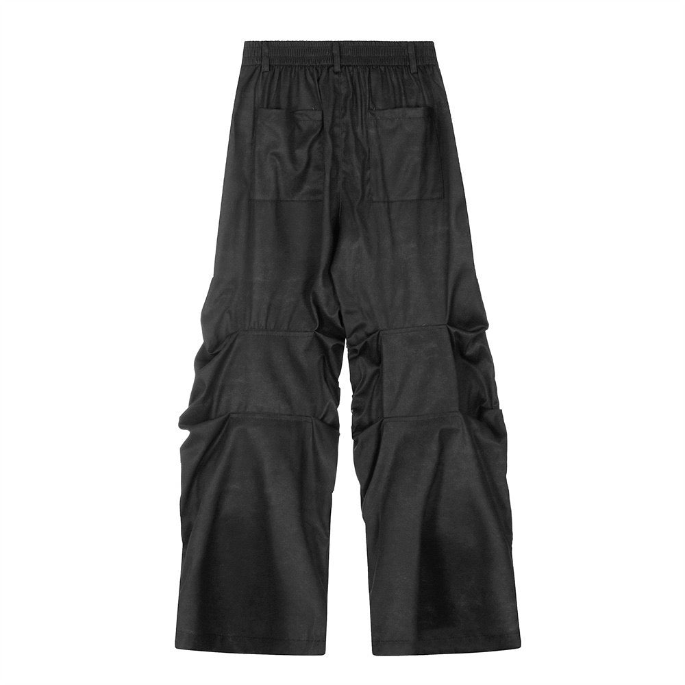 Textured Pleated Cargo Pants