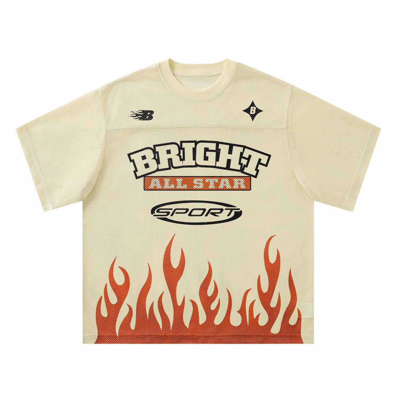 Trendy Flame Letter Print Tee