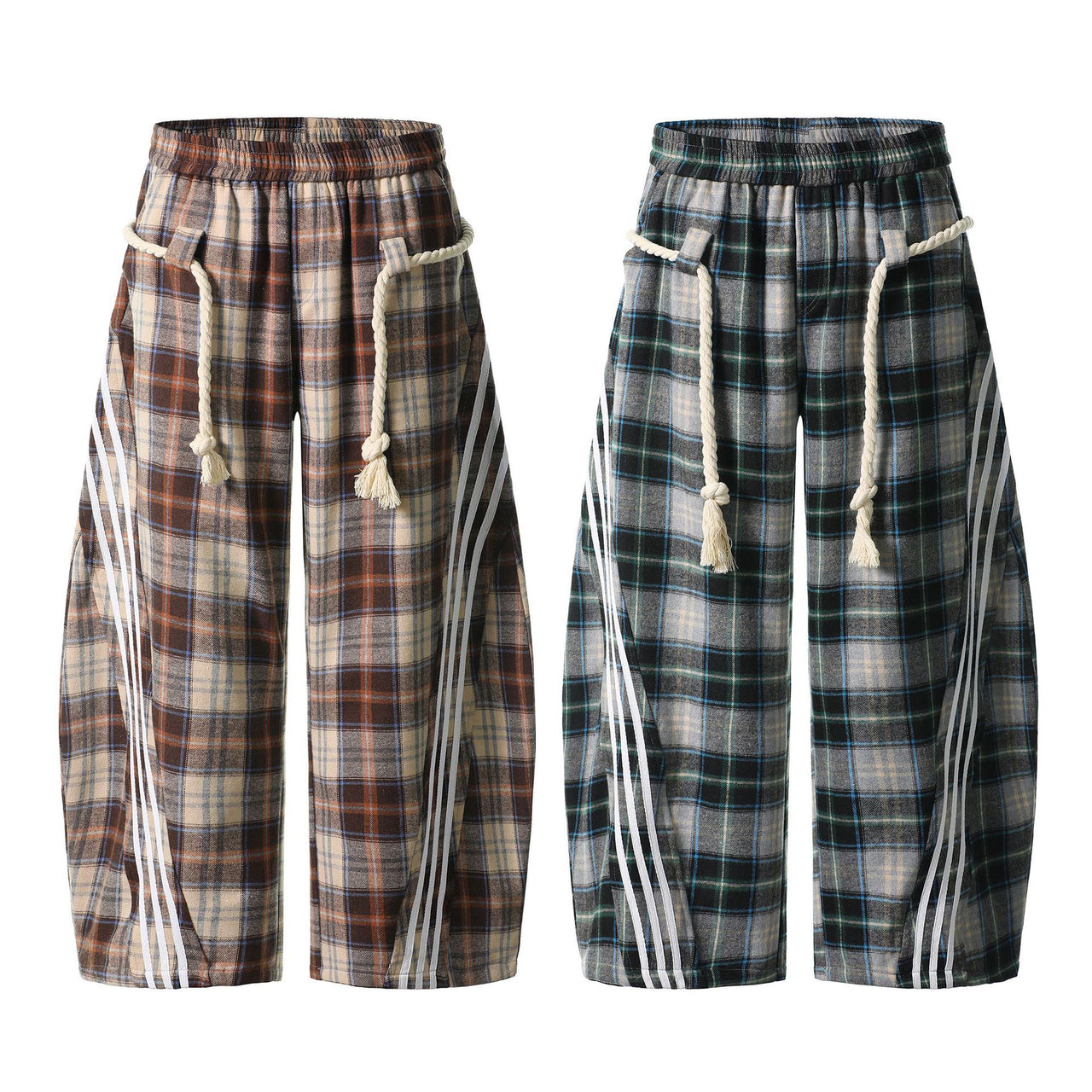 Striped Loose Wide-Leg Work Pants