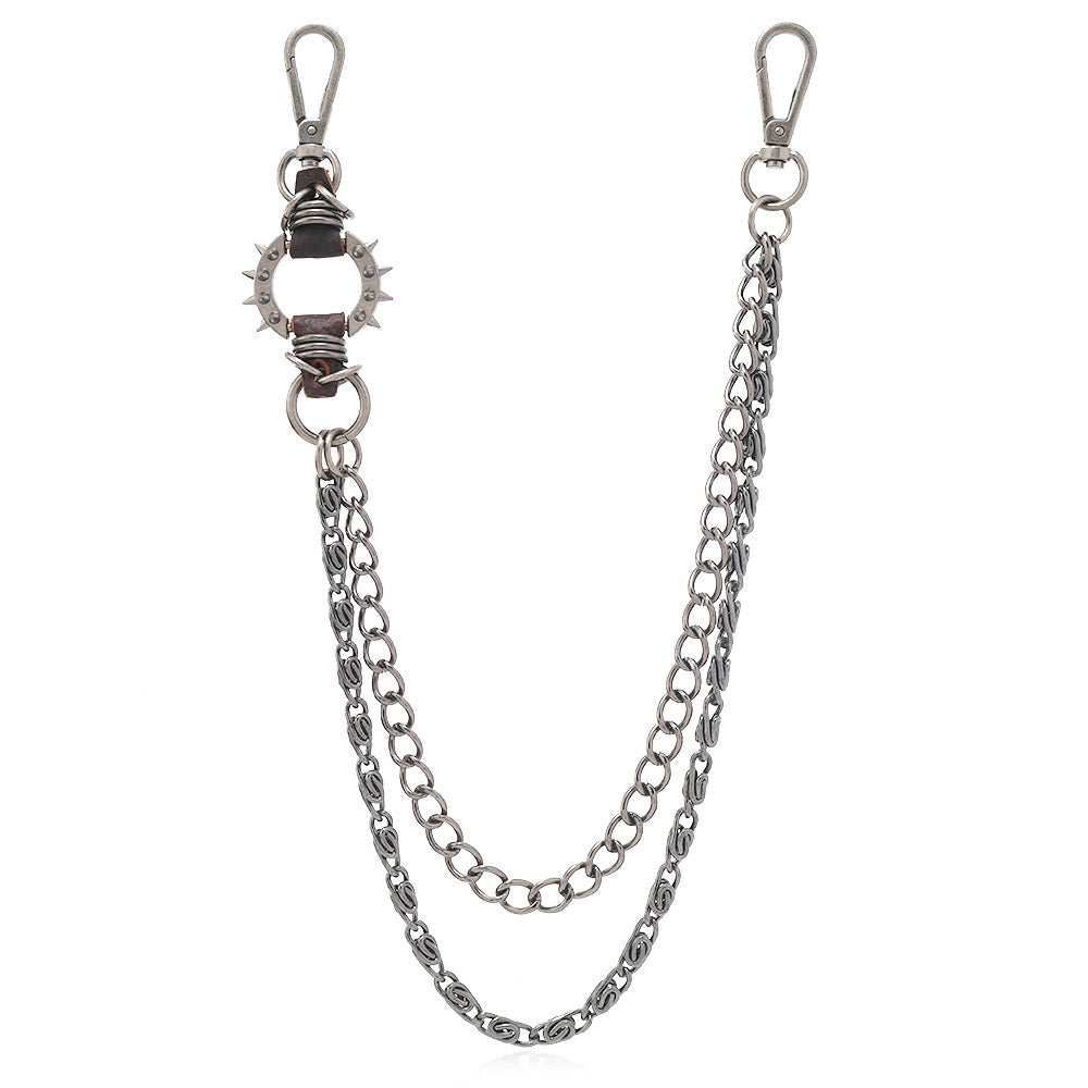 Trendy Dark Versatile Spiked Punk Waist Chain