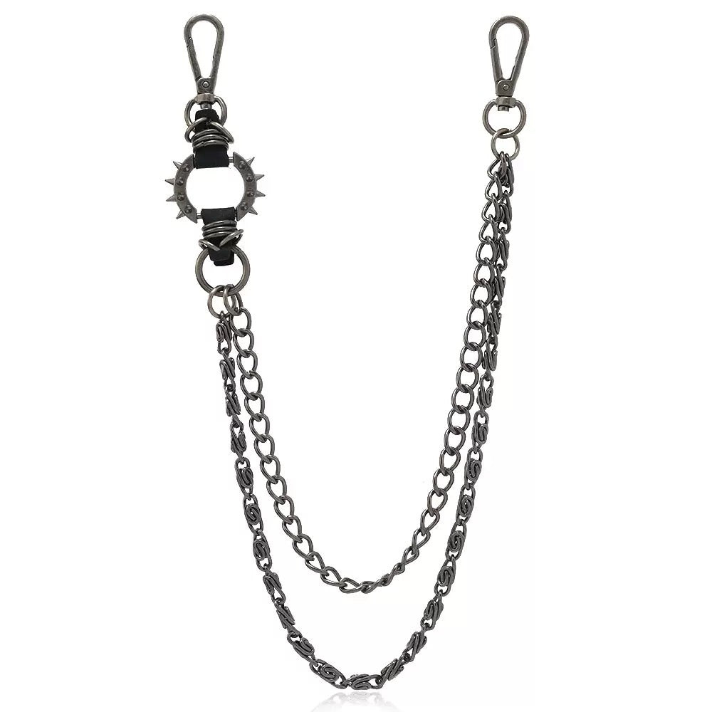 Trendy Dark Versatile Spiked Punk Waist Chain