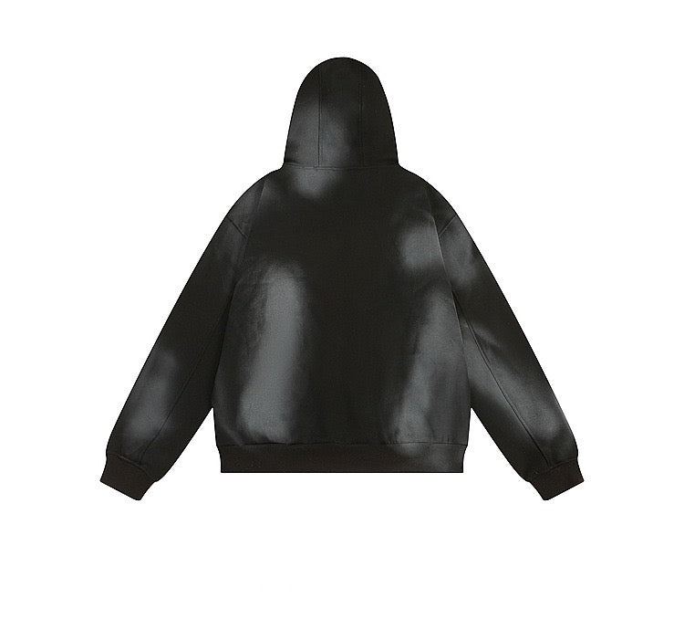 Dark Vintage Gradient Distressed Hoodie