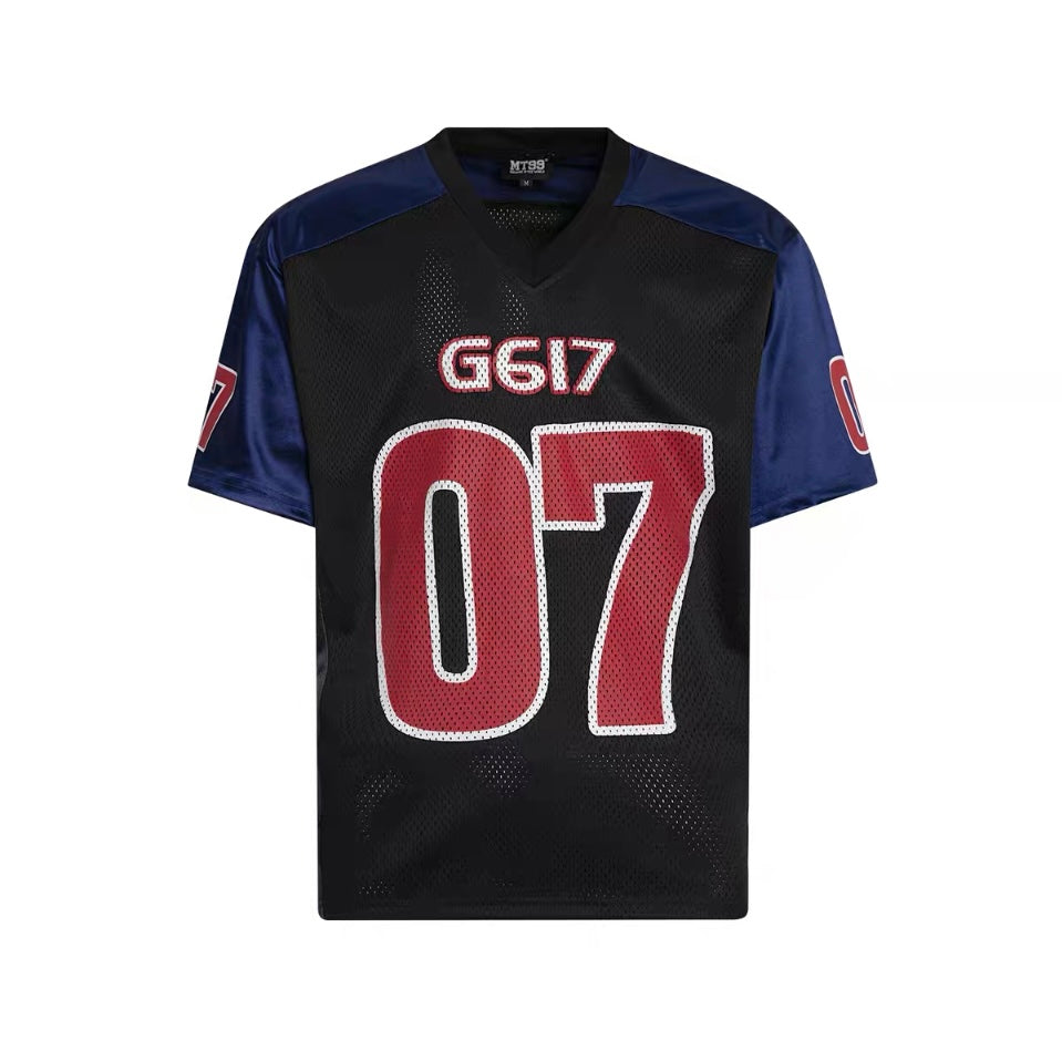 Numbered V-Neck Jersey Tee