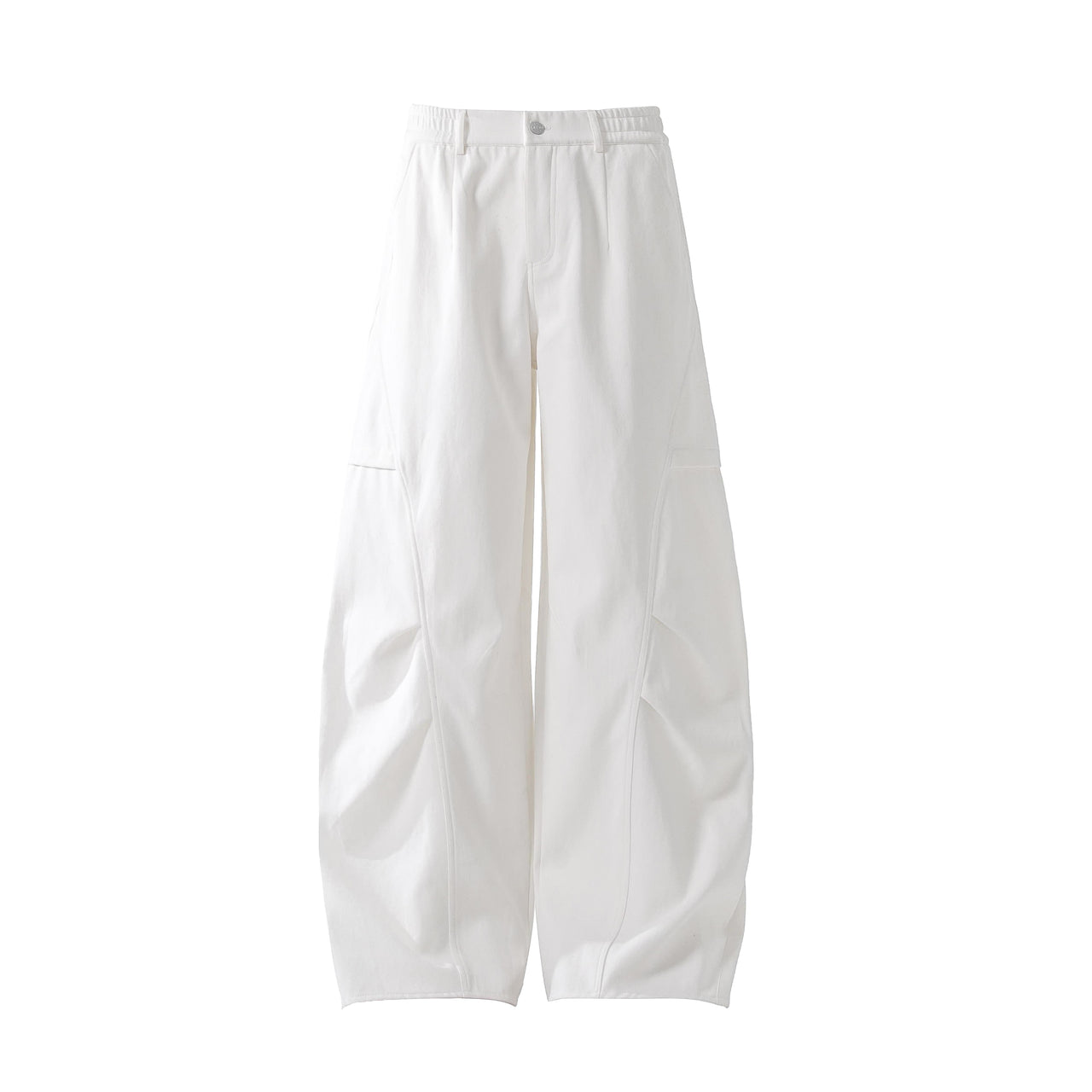 Trendy Curved Hem Casual Pants
