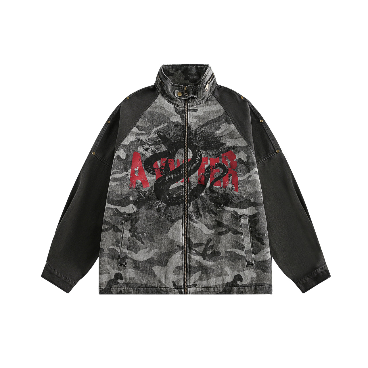 Camo Color Block Raglan Jacket
