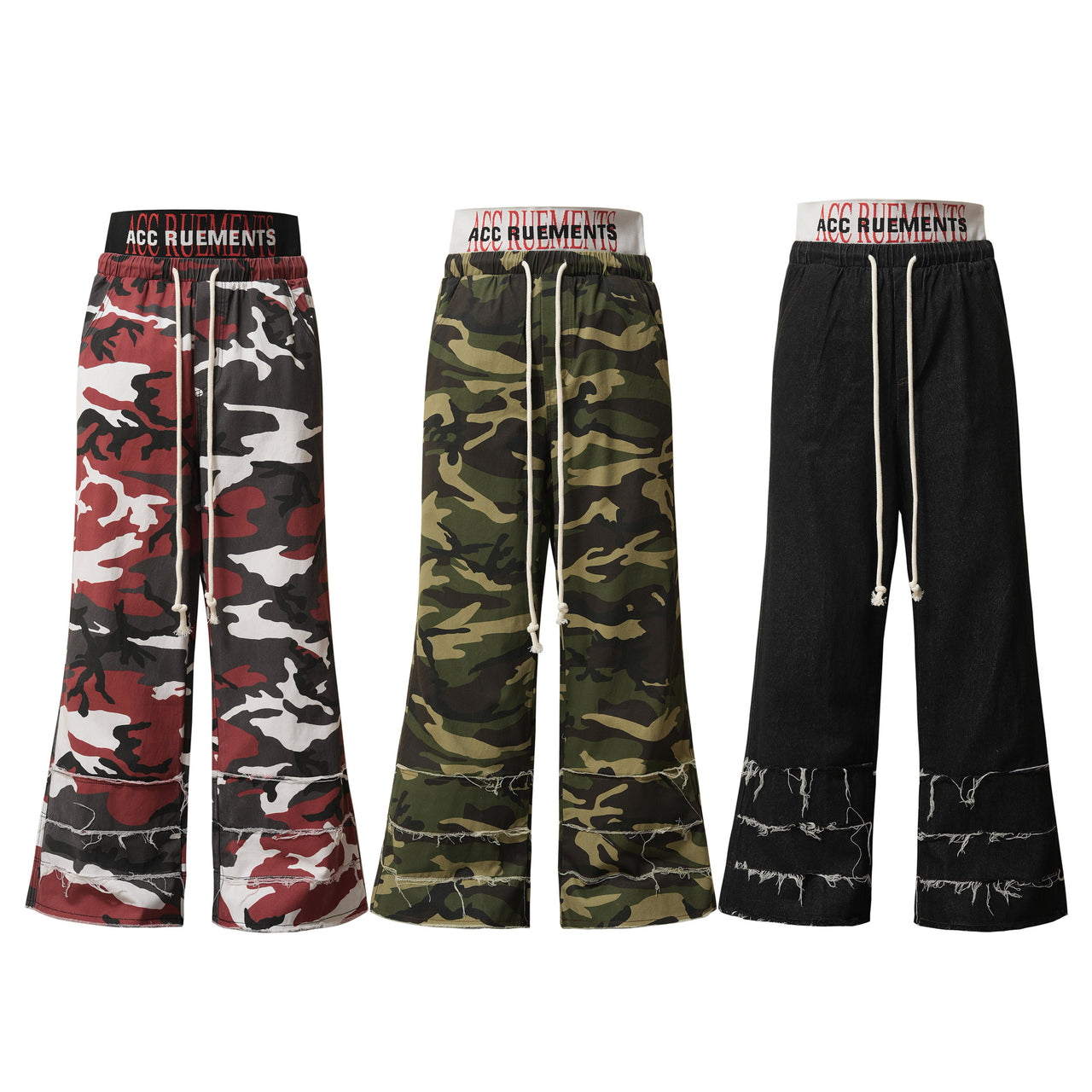 Omirad Distressed Wide-Leg Cotton Sweatpants