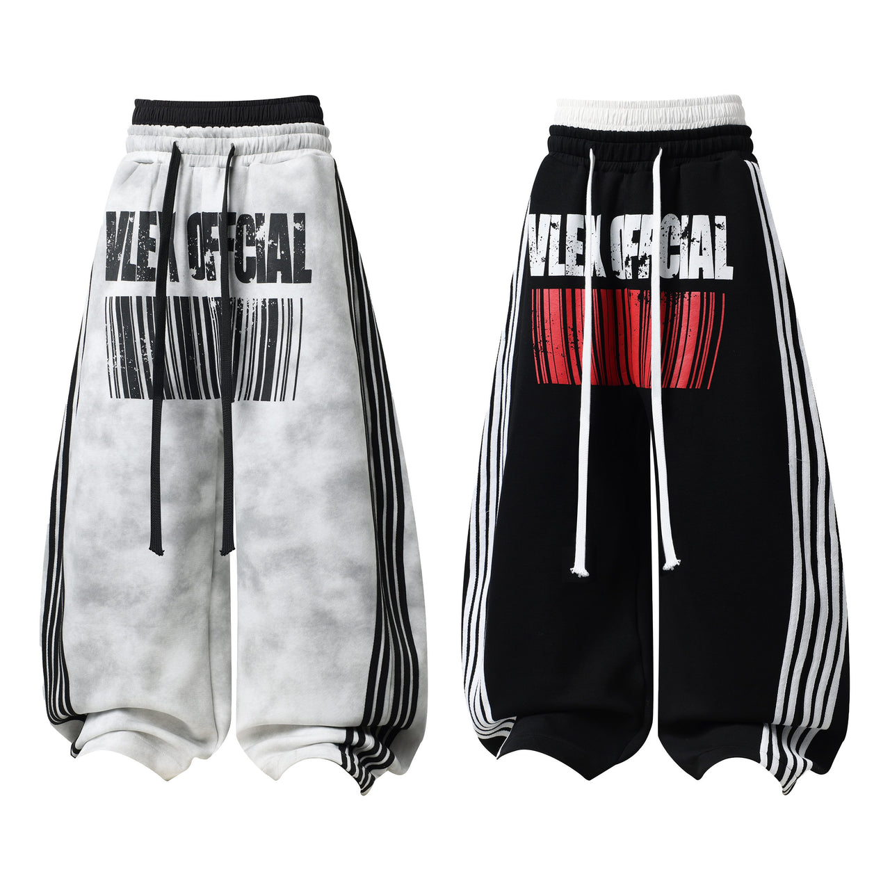 Omirad Barcode Graphic Wide-Leg Pants