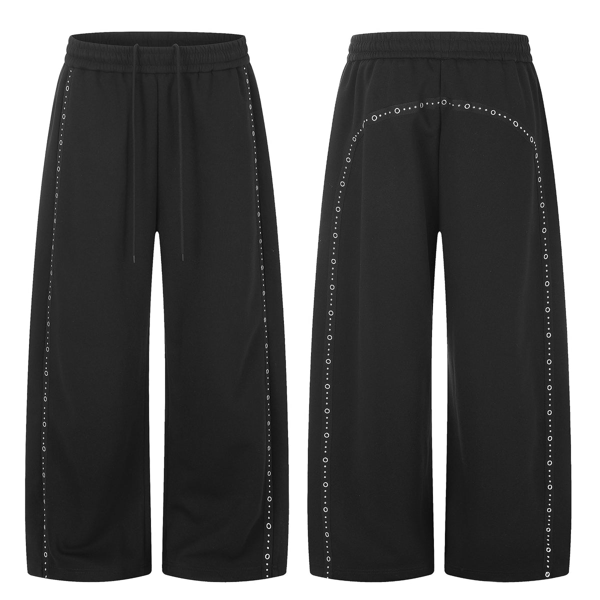 Omirad Eyelet Trim Wide-Leg Sweatpants