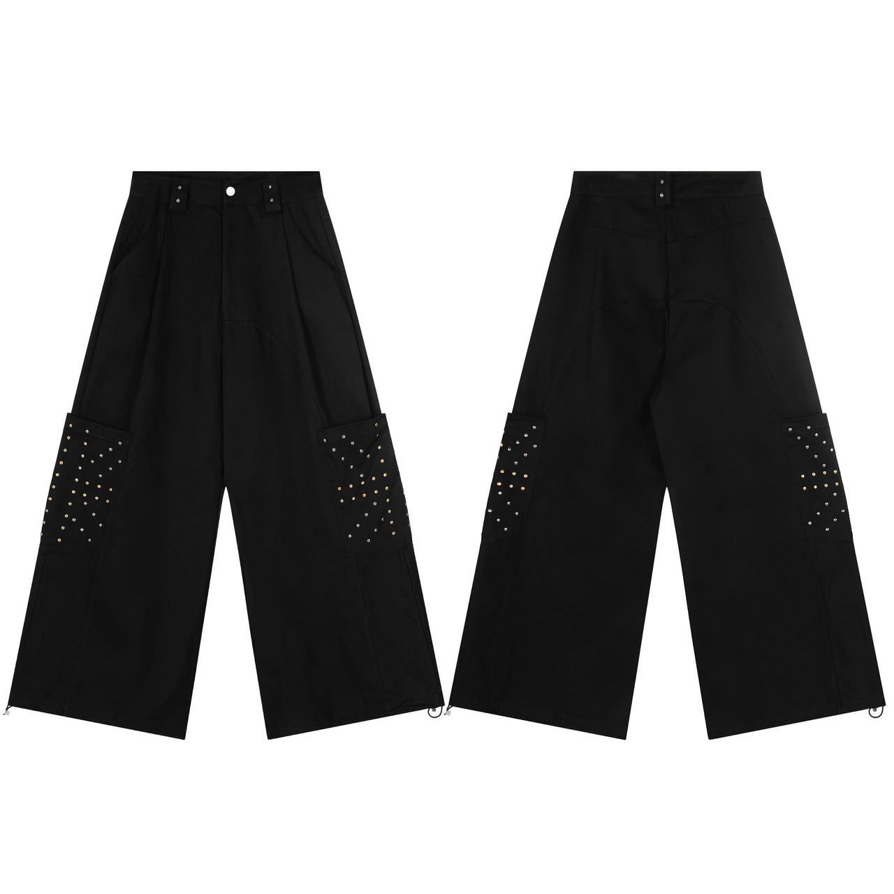 Omirad Studded Utility Wide-Leg Pants
