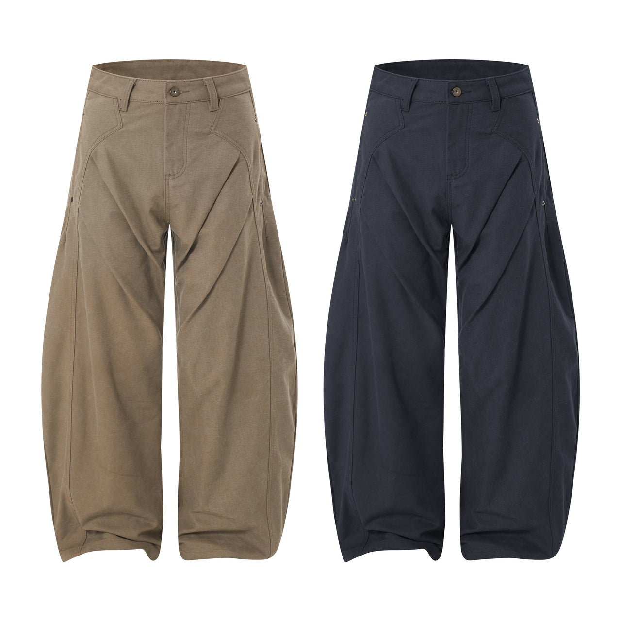 Omirad 3D Curved Panel Wide-Leg Pants