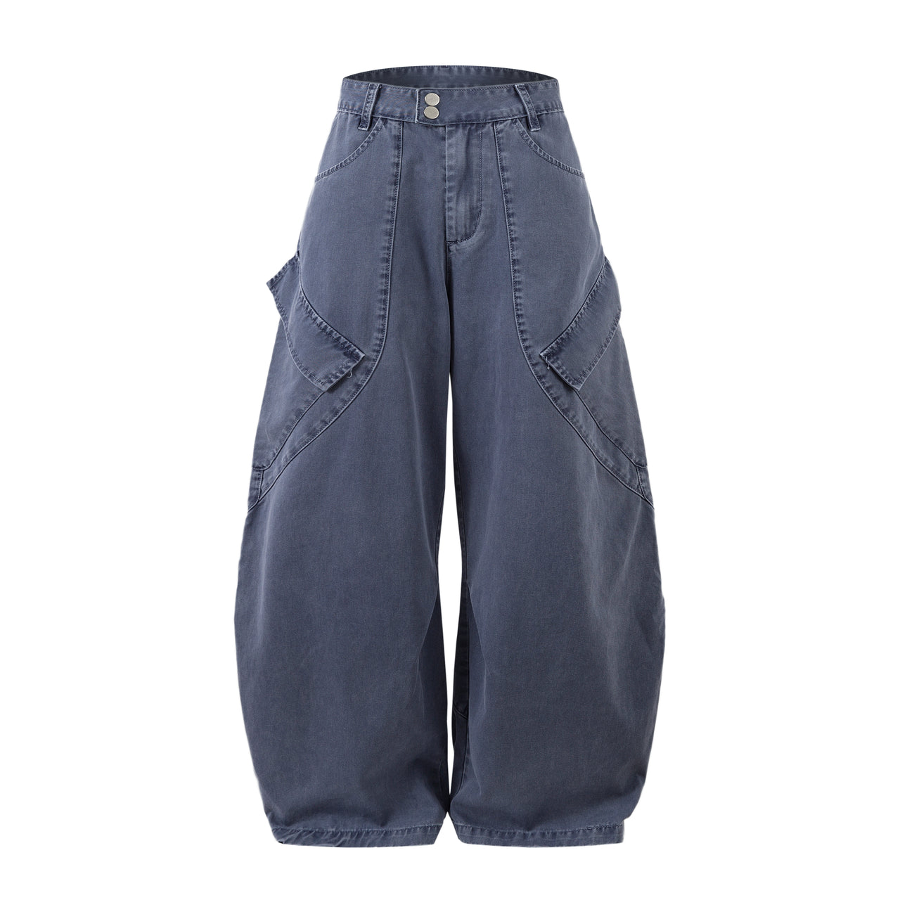 Omirad Curved-Cut Barrel Denim Pants