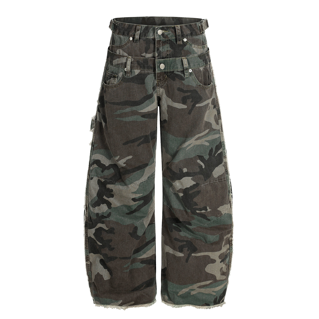 Omirad Double-Waist Camo Cargo Jeans
