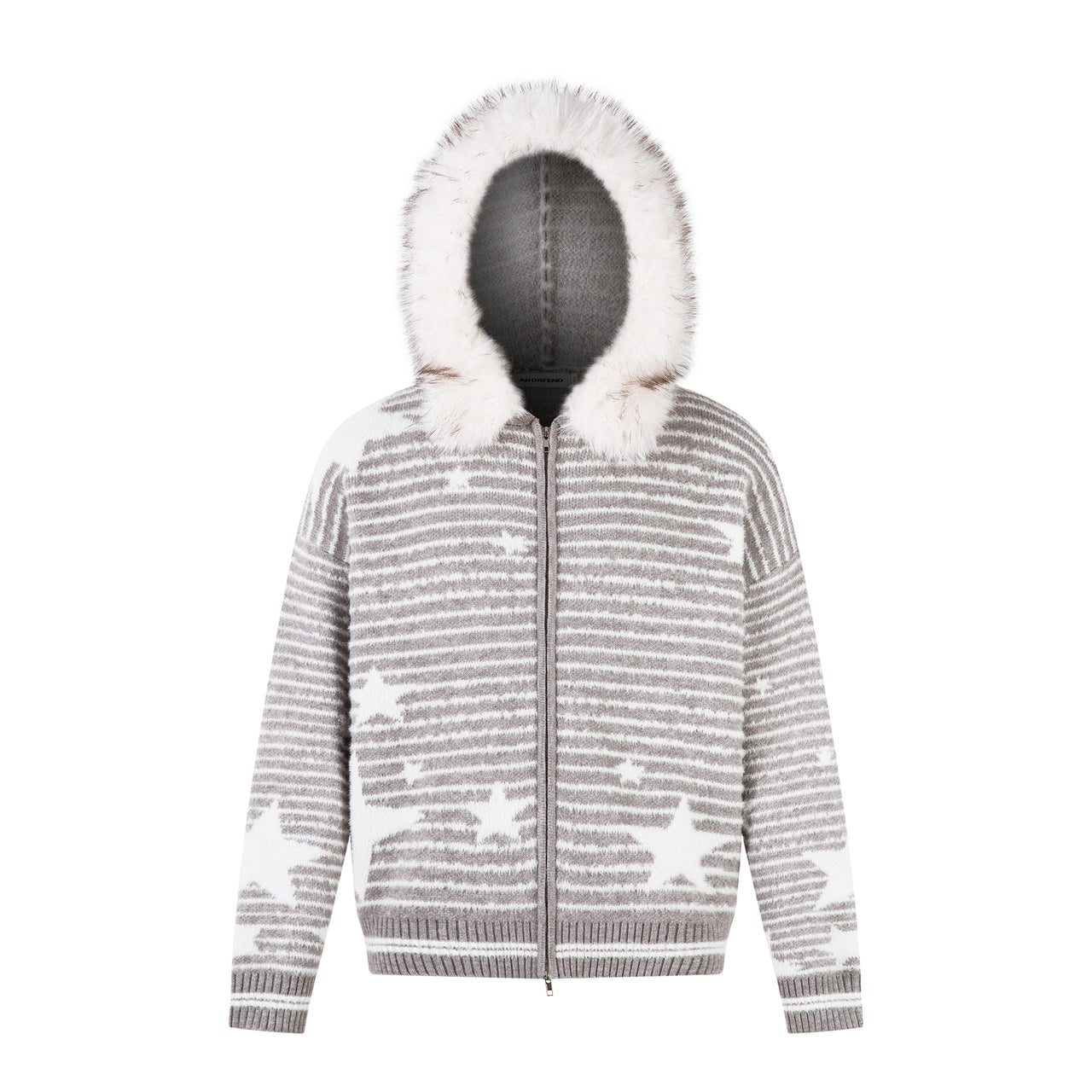 Omirad Star Knit Faux Fur Hoodie