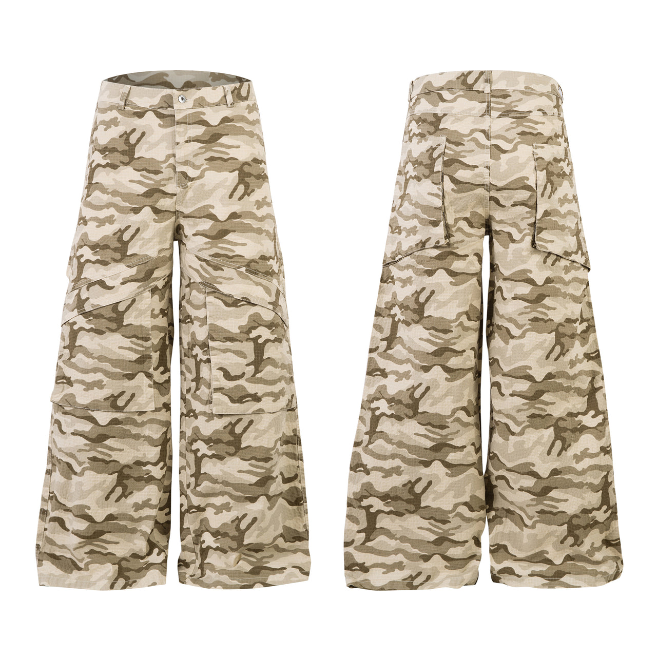 American Vintage Camouflage Wide-Leg Pants