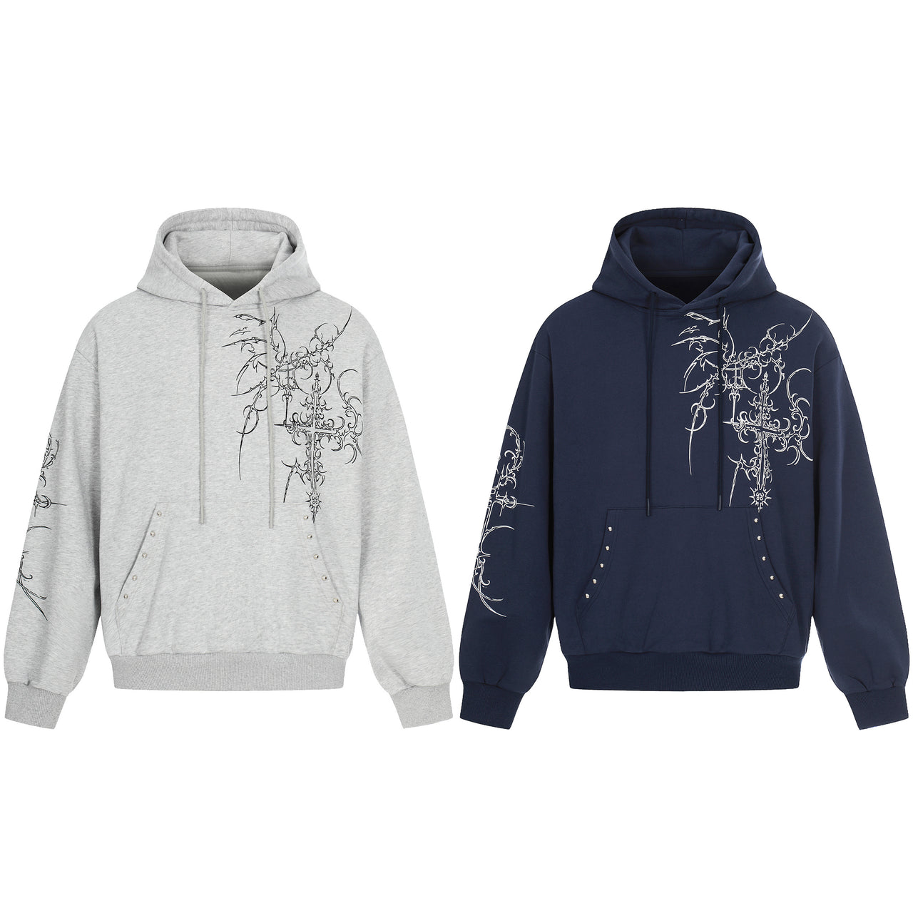 Omirad Gothic Cross Graphic Hoodie