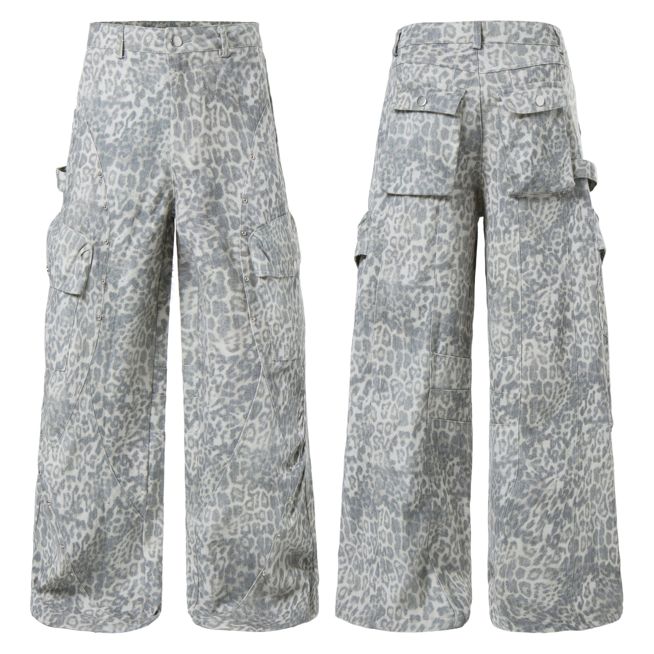 Omirad Leopard Utility Wide-Leg Pants