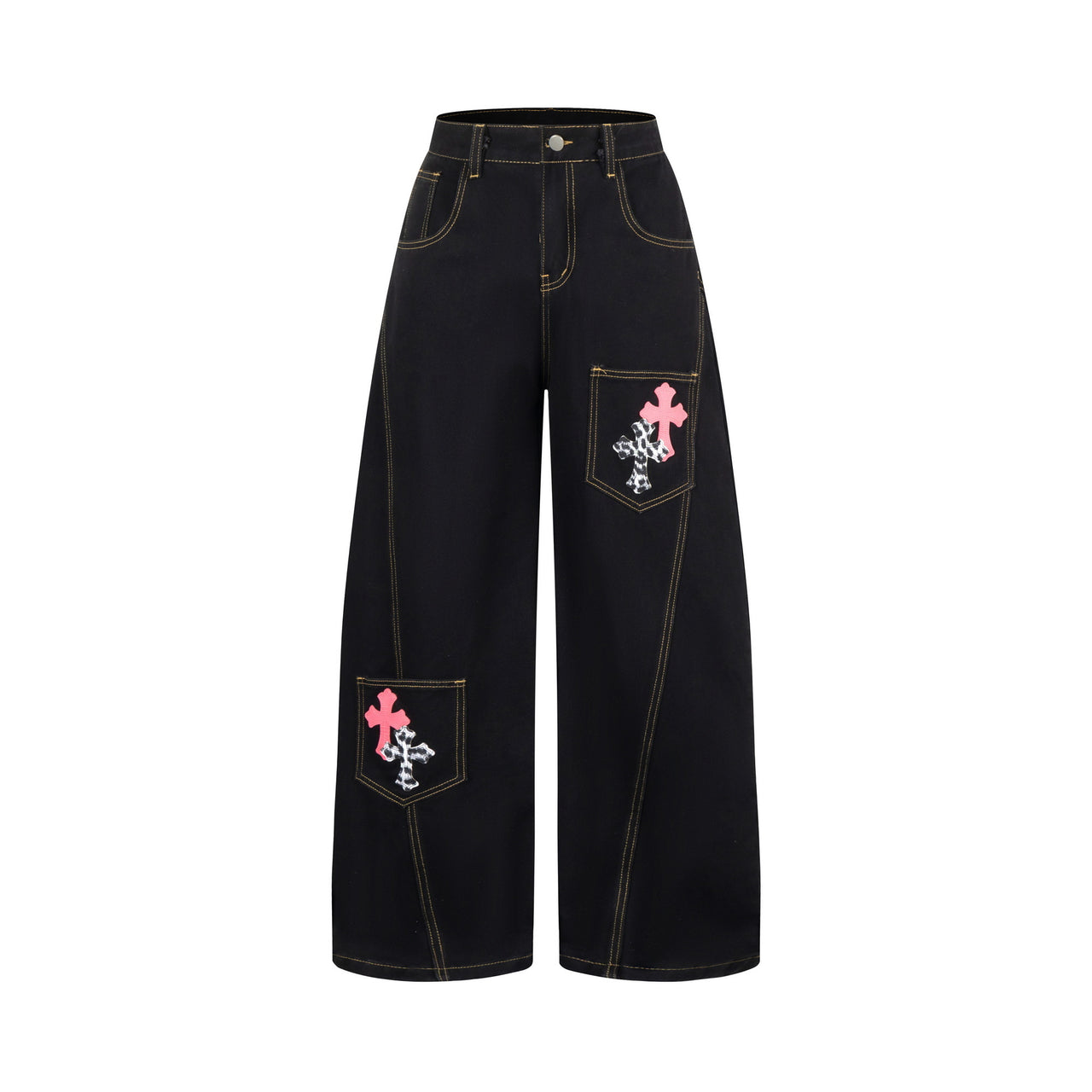 Omirad Gothic Cross Wide-Leg Jeans
