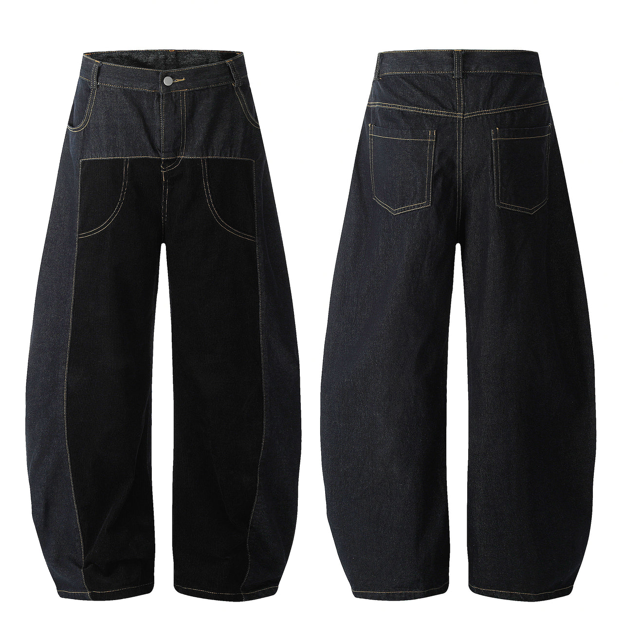 American Vintage Patchwork Curved Blade Jeans