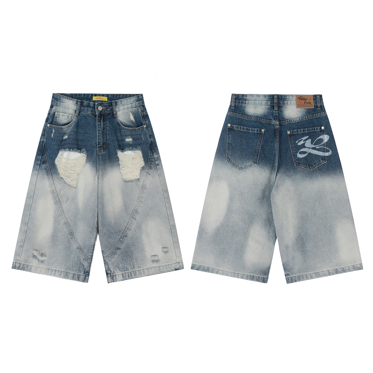 Ripped Loose-Fit Straight-Leg Jorts