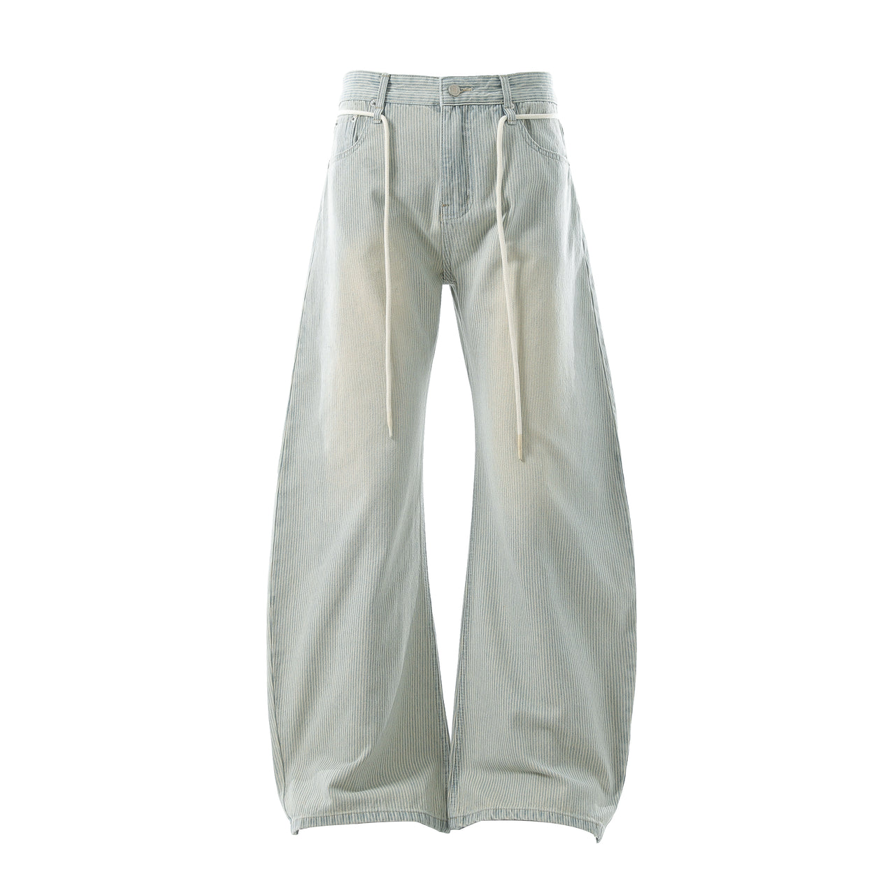 Omirad Washed Stripe Wide-Leg Denim Pants