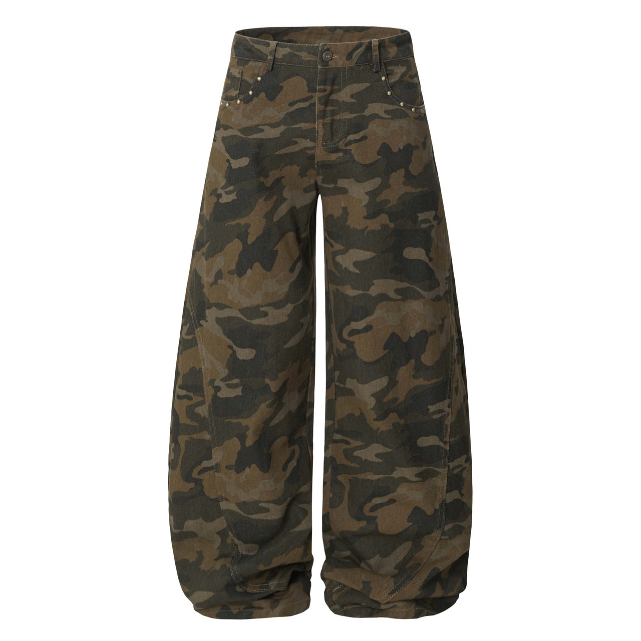 Omirad Camouflage Barrel-Leg Jeans