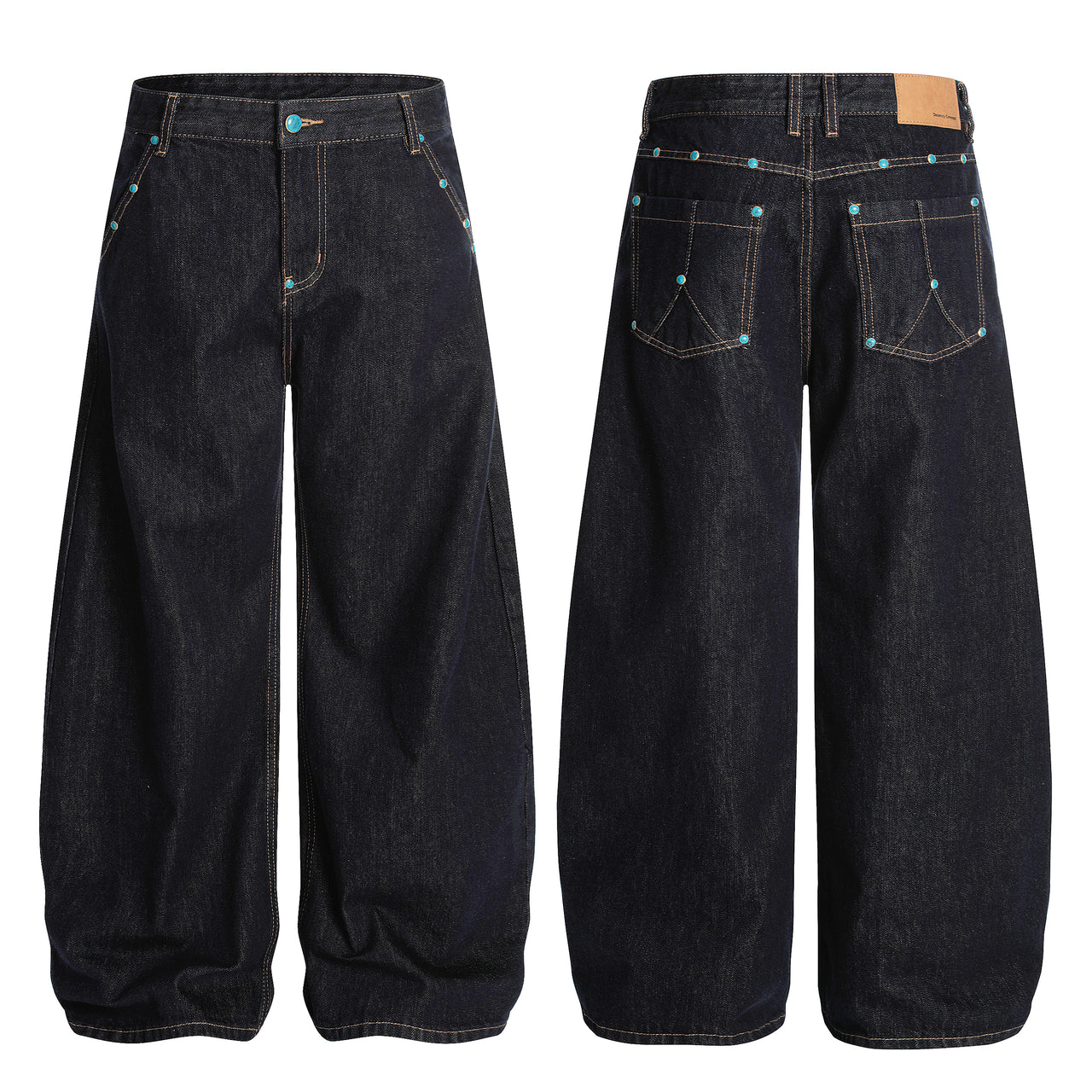 Omirad Studded Dark-Wash Jeans
