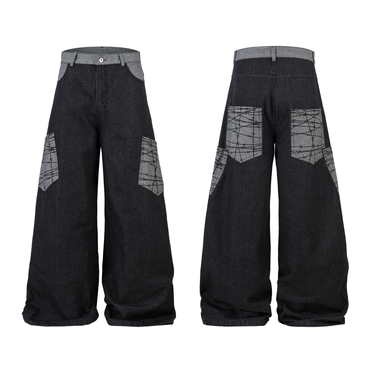 American Vintage Multi-Pocket Patchwork Jeans