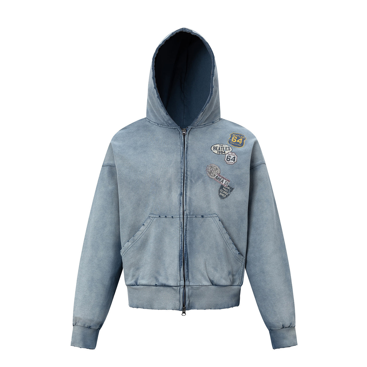 Streetwear Digital Print Zip-Up Hoodie