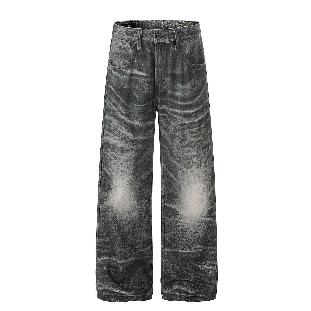 Omirad Washed Whisker Wide-Leg Jeans