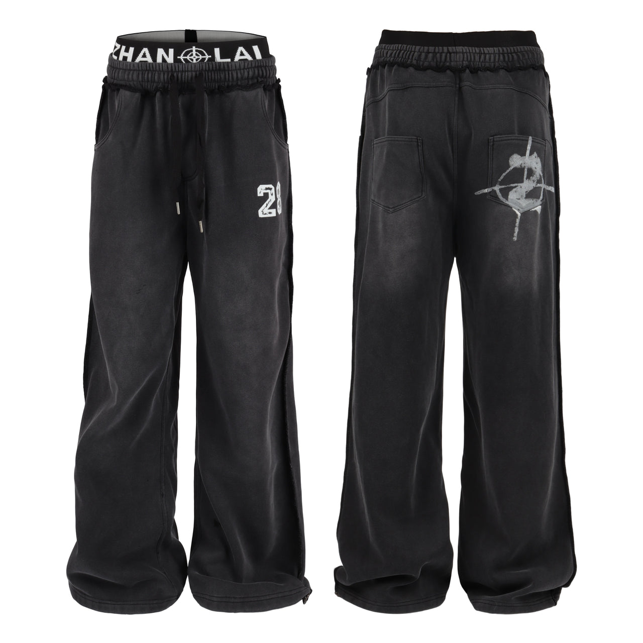 Omirad Graffiti Washed Wide-Leg Sweatpants