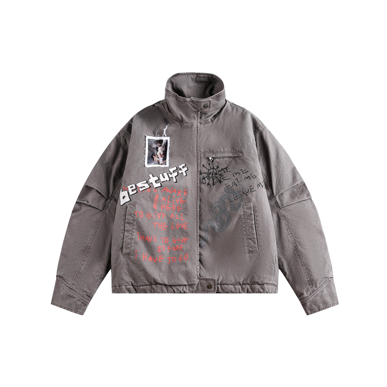 Omirad Graffiti Print Padded Jacket