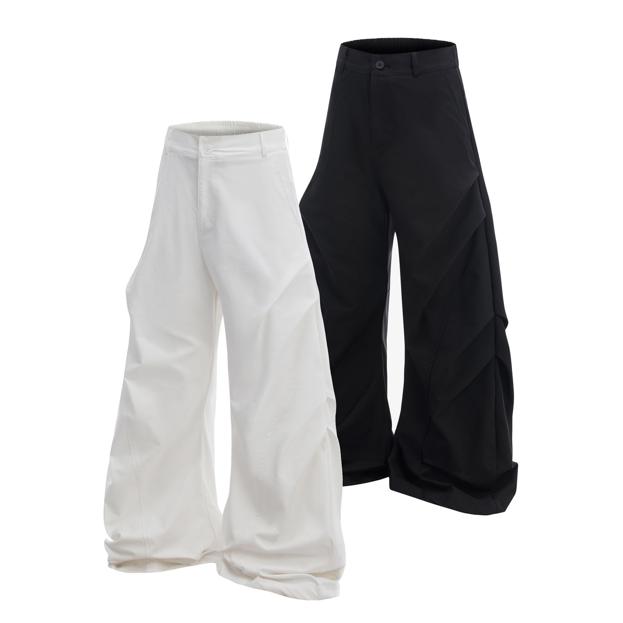 American Streetwear Pleated Curved Blade Casual Pants