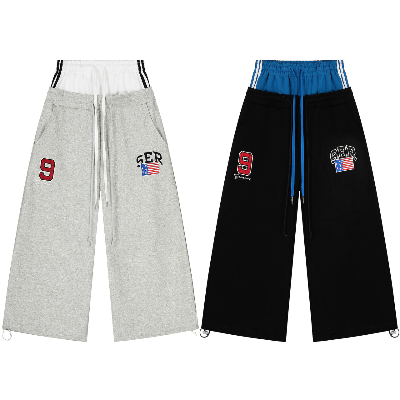 Omirad Varsity Patch Wide-Leg Sweatpants