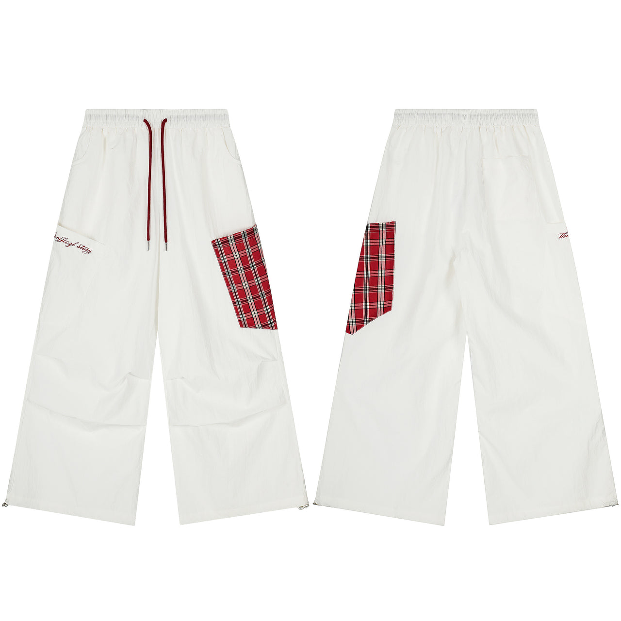 Omirad Plaid-Patch Nylon Cargo Pants
