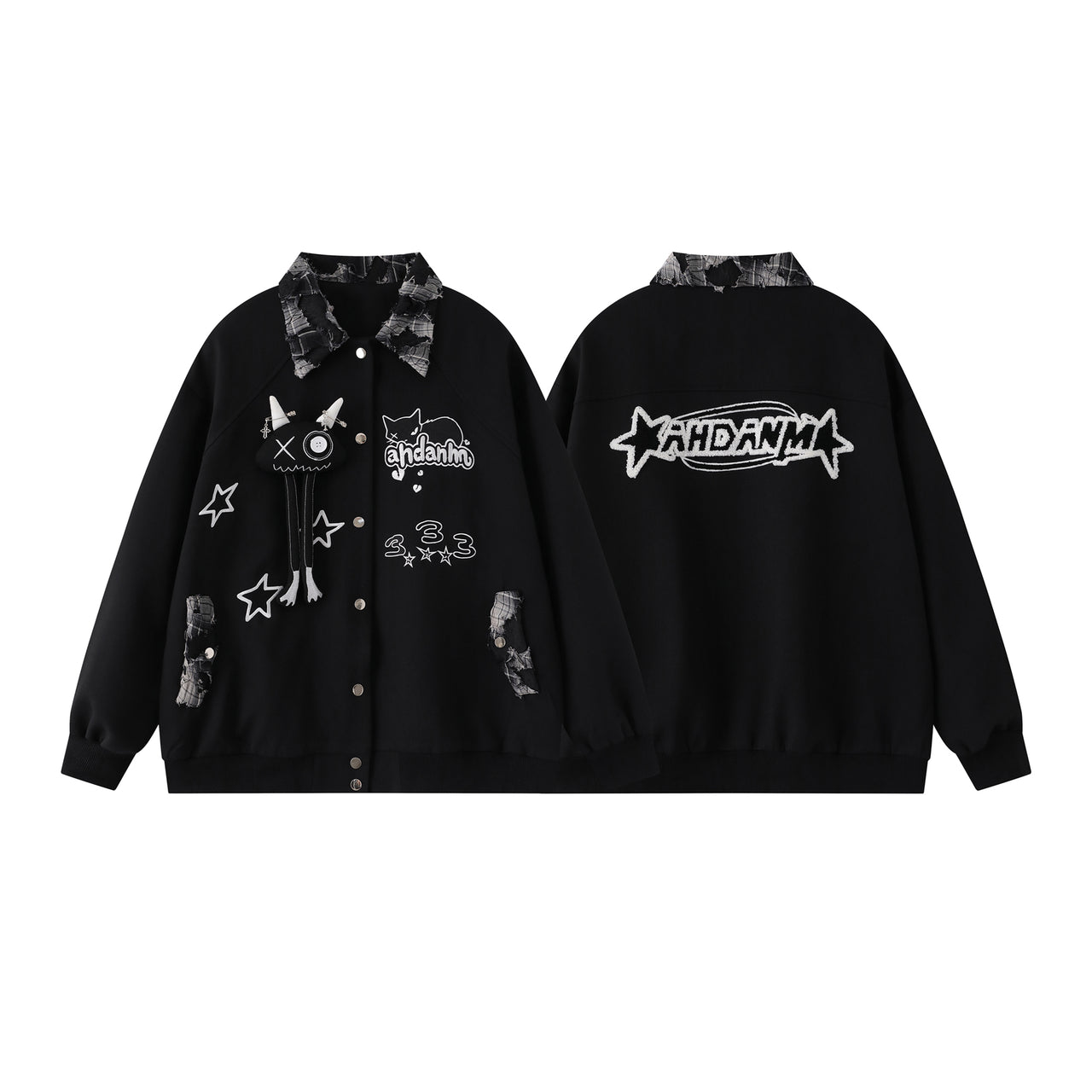 Omirad Patchwork Cat Varsity Jacket