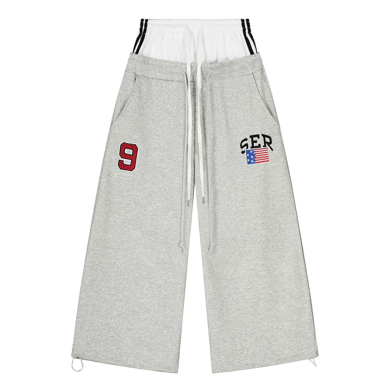 Omirad Varsity Patch Wide-Leg Sweatpants
