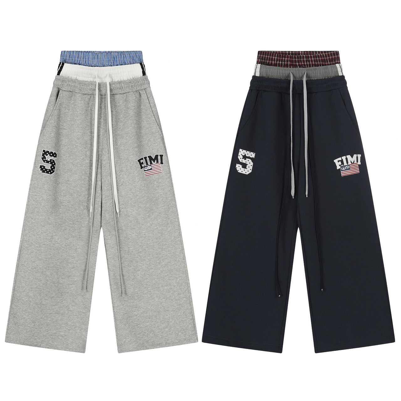 Omirad Dual-Waist Athletic Wide-Leg Pants