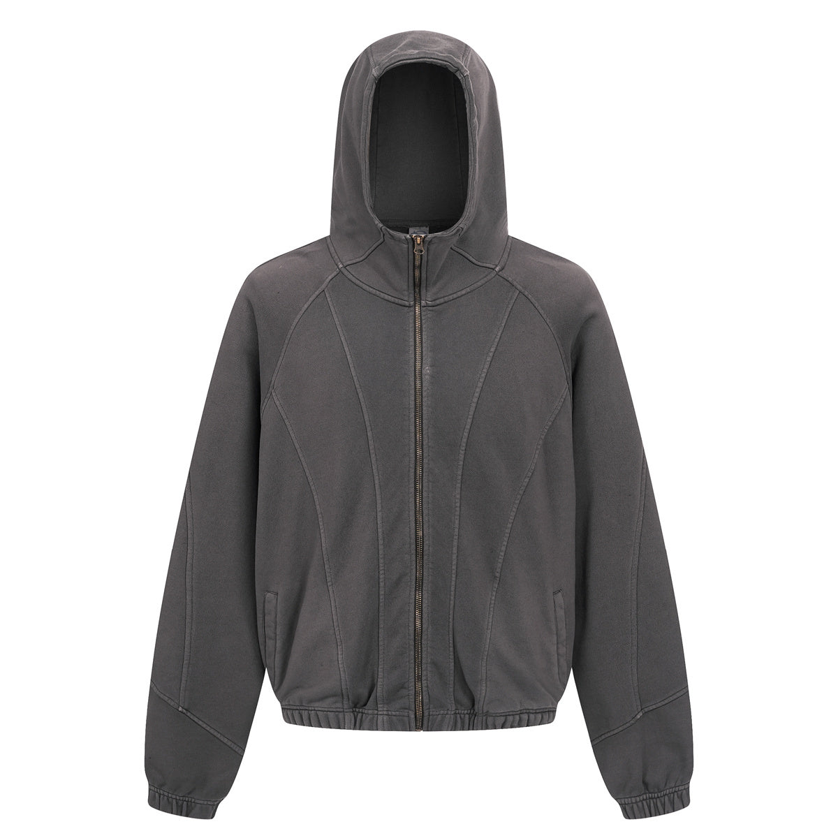 American Streetwear Half-Mask Zip-Up Hoodie