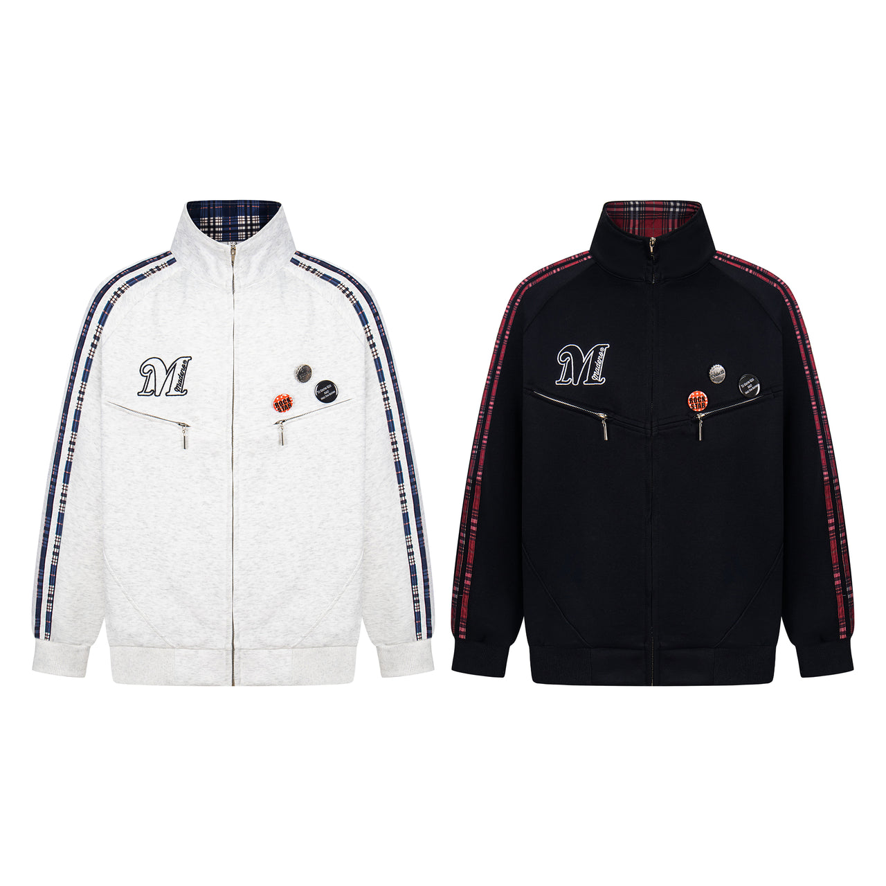 Omirad Plaid-Trim Track Jacket