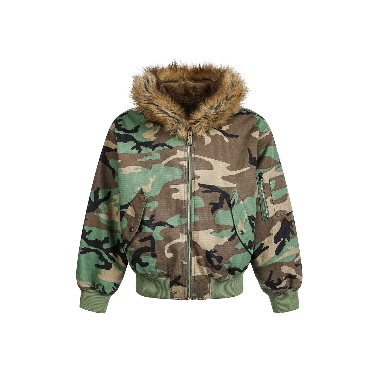 Omirad Camo Faux-Fur Hooded Jacket