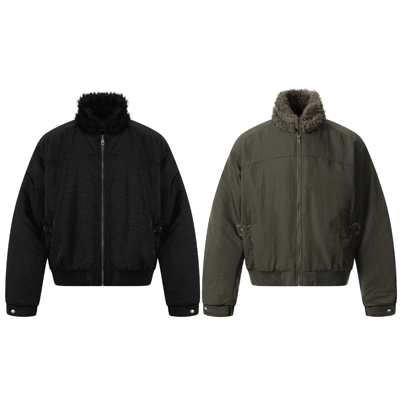 Omirad Faux Fur Collar Bomber Jacket