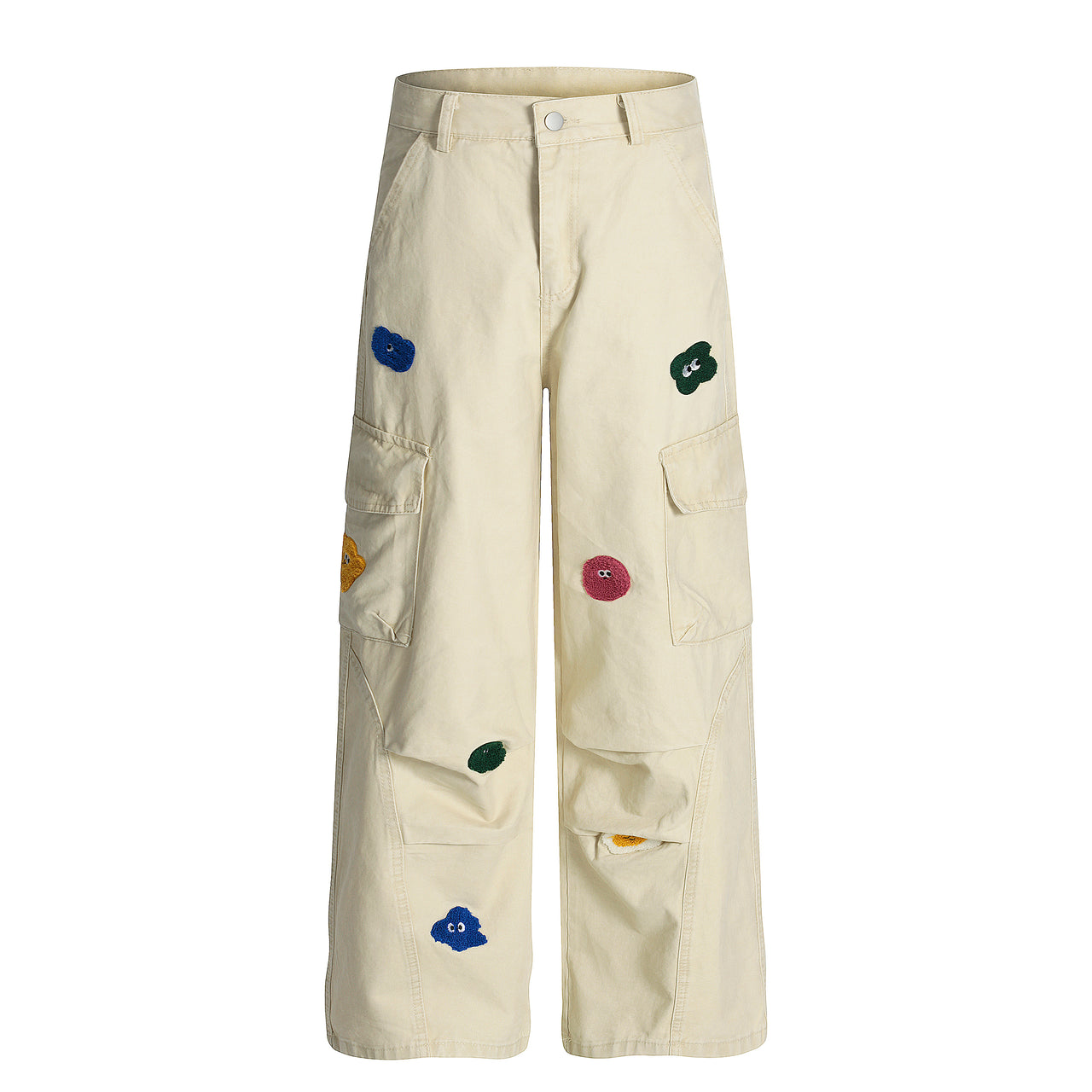 American High Street Fleece Embroidered Pleated Casual Pants