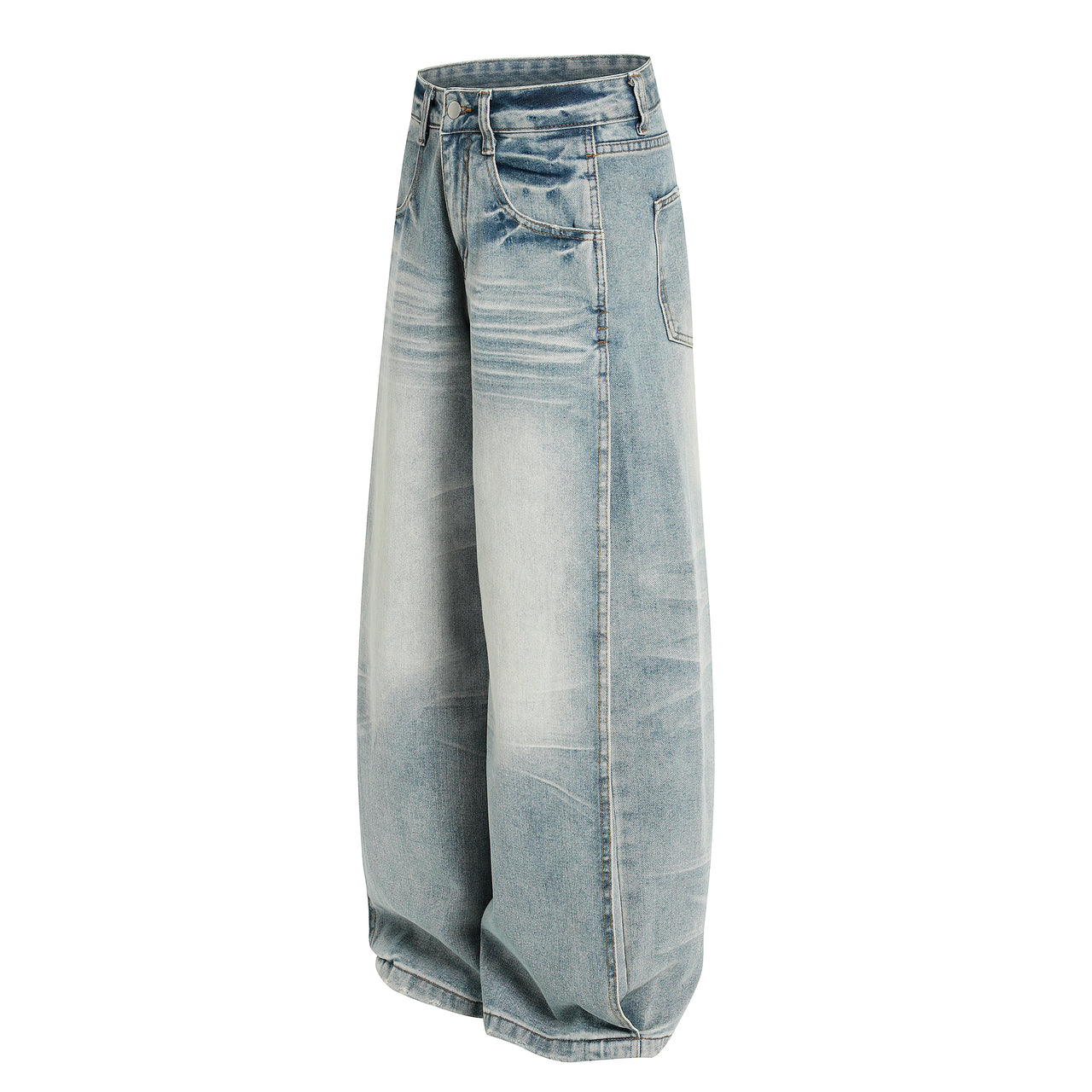 Omirad Vintage Wash Wide-Leg Denim Pants