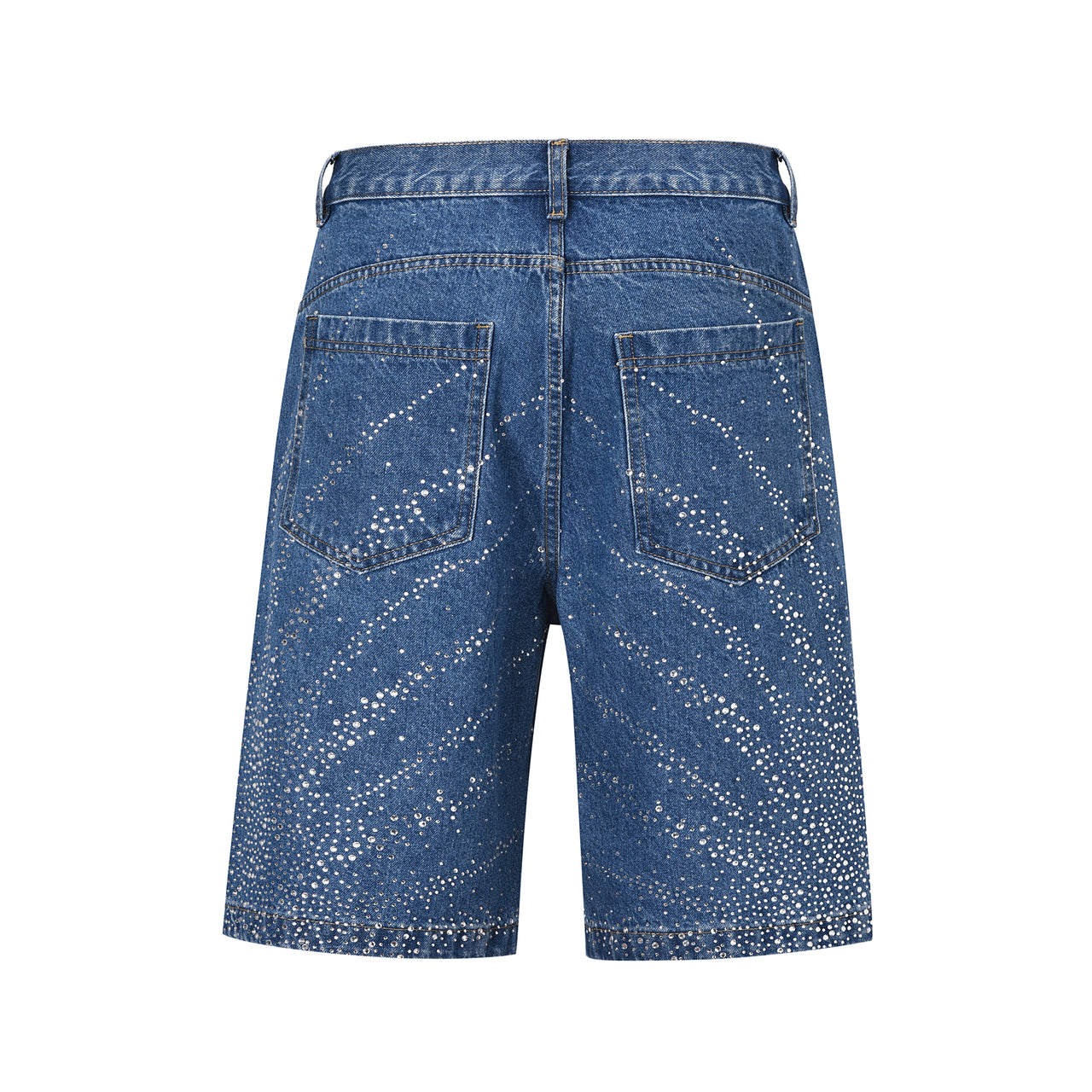 Omirad Rhinestone Burst Denim Shorts