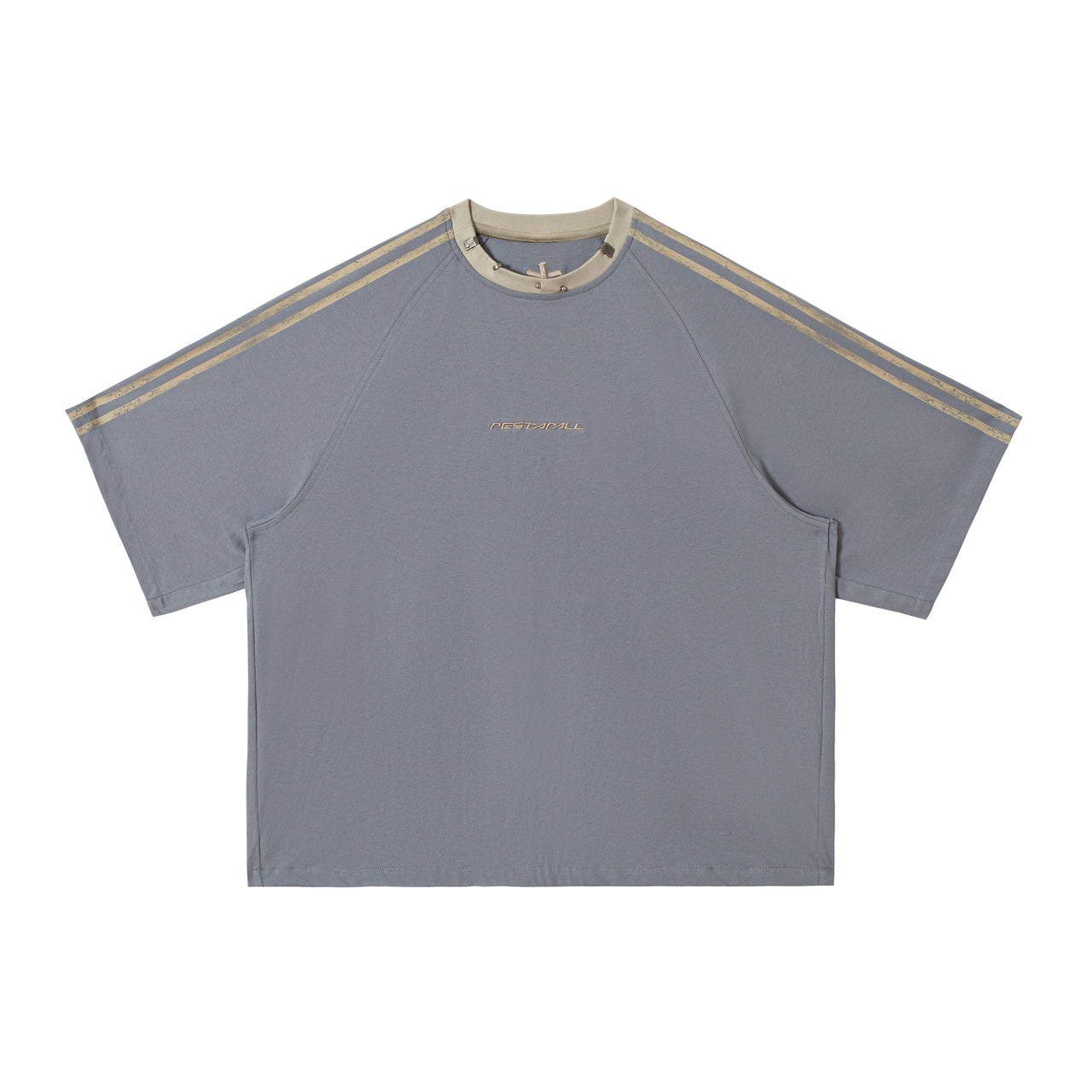 Vintage Sports Stripe Embroidered Oversized Tee