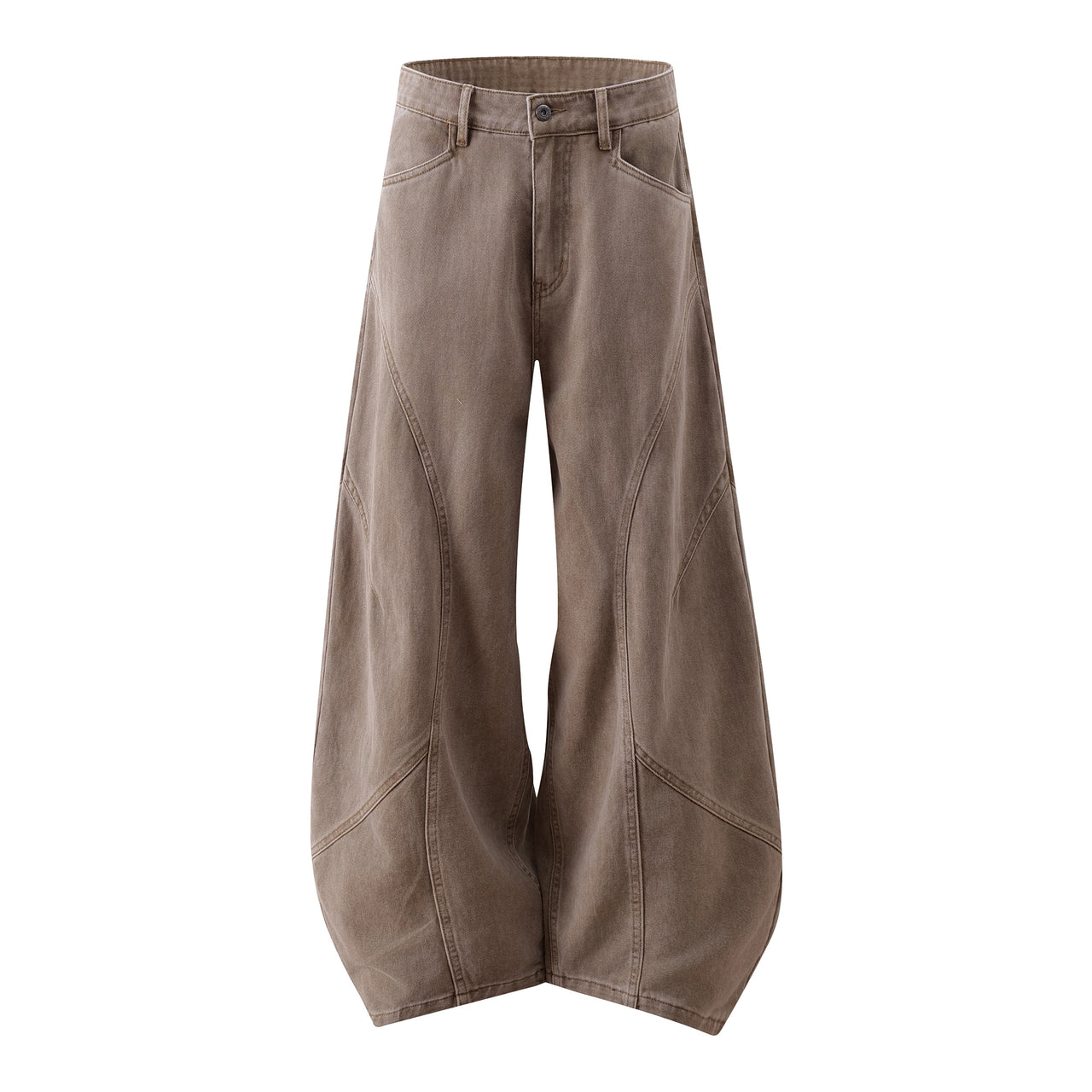 Omirad Curved-Panel Balloon Wide-Leg Jeans